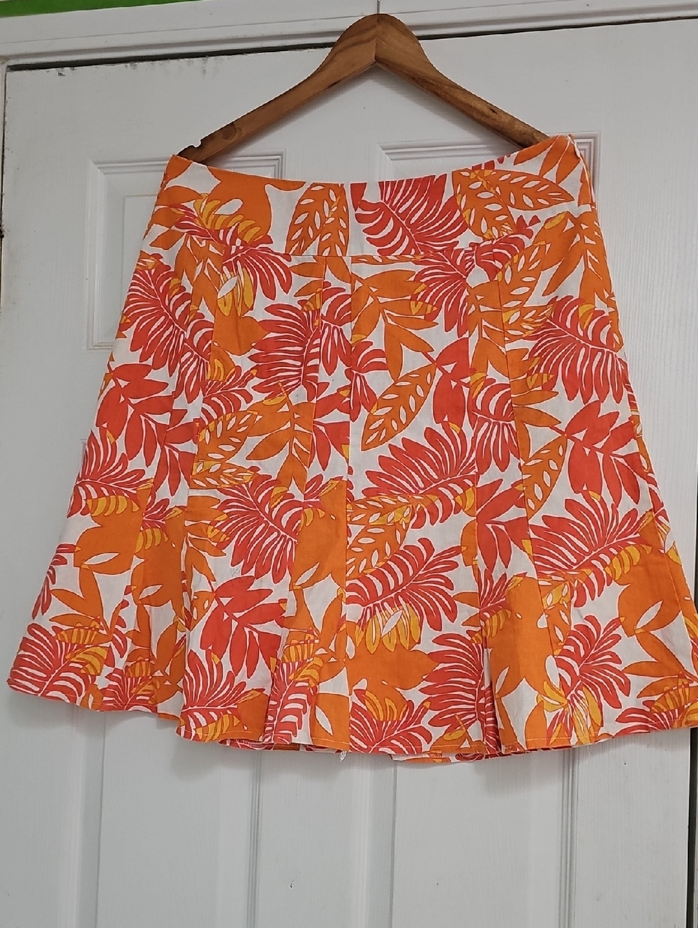 Chadwicks Orange, Coral & White Tropical Circle Skirt